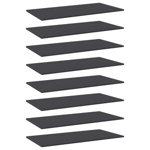 vidaXL Estantes para estanter&iacute;a 8 uds contrachapada gris 80x20x1,5 cm