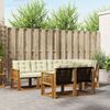 vidaXL Conjunto de sof&aacute;s de exterior con coj&iacute;n 7 pcs Natural y Crema