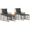 vidaXL Juego de muebles de exterior 5 pcs Negro y Gris oscuro