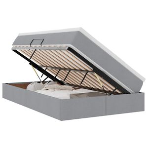 vidaXL Cama con almacenamiento y colch&oacute;n Gris Claro 120 x 190 cm