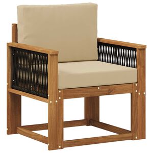 vidaXL Sof&aacute; intermedio de exterior Madera de Acacia S&oacute;lida Natural