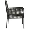 vidaXL Silla de Jard&iacute;n 2 pcs Negro 55 x 53 x 85 cm rat&aacute;n sint&eacute;tico