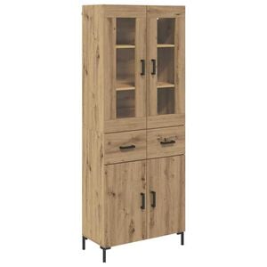 vidaXL Aparador alto 2 pcs Roble artisan 69,5 x 34 x 180 cm
