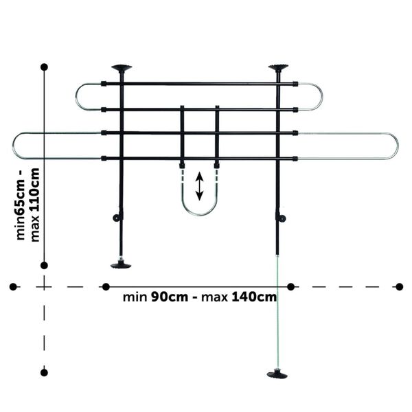 FLAMINGO Reja de protecci&oacute;n para coche 2 barras 2 opciones negra