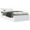 vidaXL Estructura cama con cabecero madera ingenier&iacute;a blanca 75x190 cm