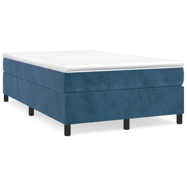 vidaXL Estructura de cama con somier terciopelo azul oscuro 120x200cm