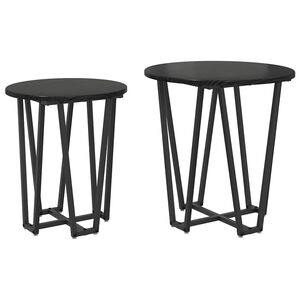 vidaXL Conjunto de mesas auxiliares 2 uds. Roble Negro