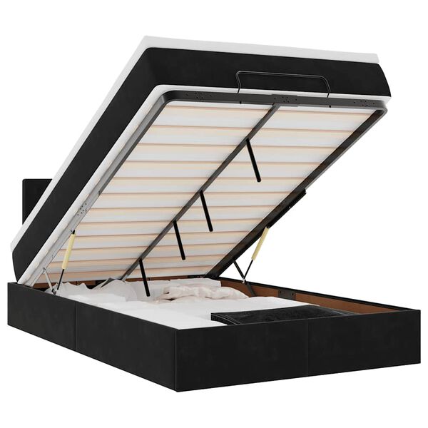 vidaXL Estructura de cama otomana colch&oacute;n terciopelo negro 120x200cm