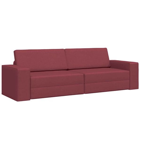 vidaXL Sof&aacute; cama 200cm Rojo vino tela
