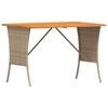 vidaXL Mesa de jard&iacute;n superficie de madera rat&aacute;n PE negro 105x75x72 cm