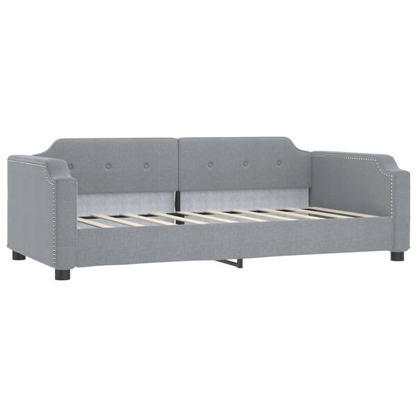 vidaXL Sof&aacute; cama sin colch&oacute;n tela gris claro 100x200 cm