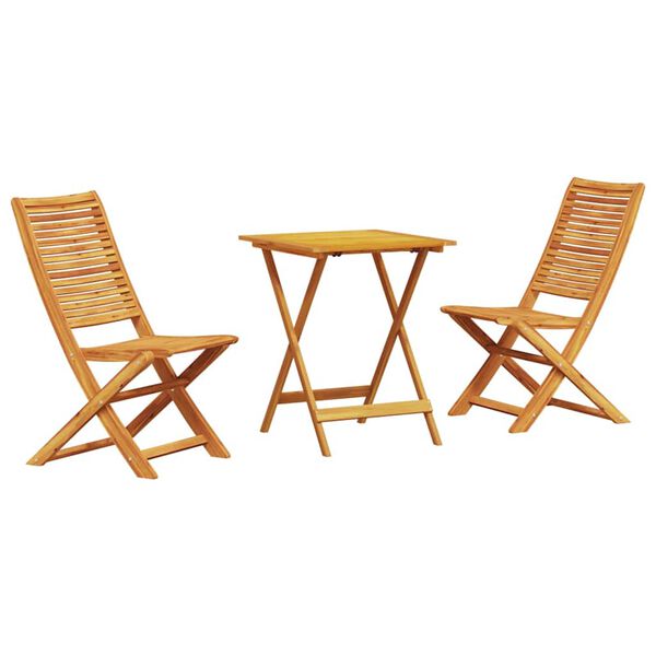 vidaXL Conjunto de Bistro Plegable 3 pcs Marr&oacute;n
