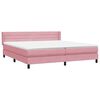 vidaXL Cama box spring con colch&oacute;n terciopelo rosa 200x220 cm