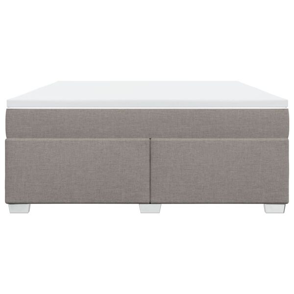 vidaXL Cama box spring con colch&oacute;n tela gris taupe 180x200 cm