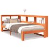 vidaXL Cama con estanter&iacute;a sin colch&oacute;n madera maciza marr&oacute;n 100x200 cm