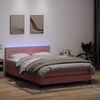vidaXL Cama box spring con colch&oacute;n y LED terciopelo rosa 160x210 cm