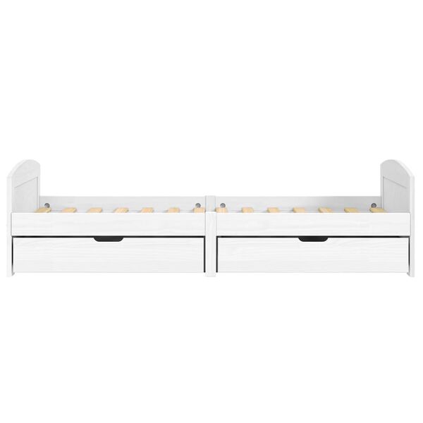vidaXL Sof&aacute; cama con 2 cajones madera maciza pino blanca IRUN 90x200cm