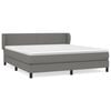vidaXL Cama box spring con colch&oacute;n tela gris oscuro 180x200 cm