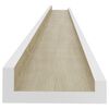 vidaXL Estantes de pared 4 unidades blanco y roble Sonoma 115x9x3 cm