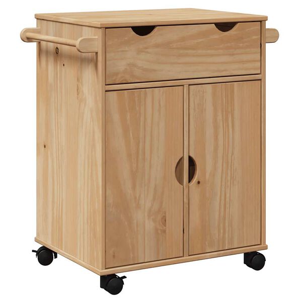 vidaXL Carrito de cocina OTTA madera maciza de pino 59x45x80 cm