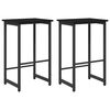 vidaXL Taburete de bar 2 pcs Roble Negro 40 x 32 x 74 cm