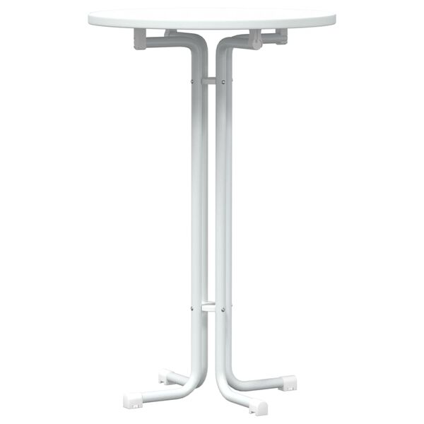 vidaXL Mesa de bar madera ingenier&iacute;a y acero blanco &Oslash;70x110cm