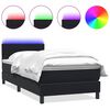 vidaXL Cama box spring con colch&oacute;n y LED terciopelo negro 100x210 cm