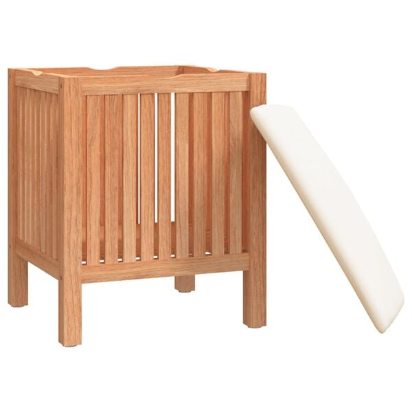 vidaXL Taburete de ba&ntilde;o madera maciza de nogal 40,5x40x52 cm