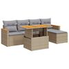 vidaXL Set sof&aacute;s jard&iacute;n y cojines 6 pzas rat&aacute;n sint&eacute;tico acacia beige