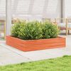 vidaXL Jardinera de madera maciza de pino marr&oacute;n cera 110x110x23 cm