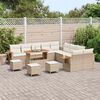 vidaXL Conjunto de sof&aacute; de jard&iacute;n con coj&iacute;n 14 pcs beige y crema