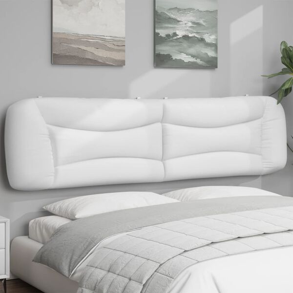 vidaXL Cabecero de cama acolchado Hvar cuero sint&eacute;tico blanco 200 cm