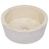 vidaXL Lavabo crema m&aacute;rmol &Oslash;40x15 cm