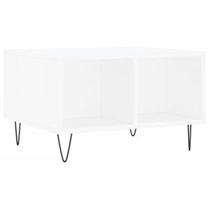 vidaXL Mesa de centro madera contrachapada blanco 60x50x36,5 cm