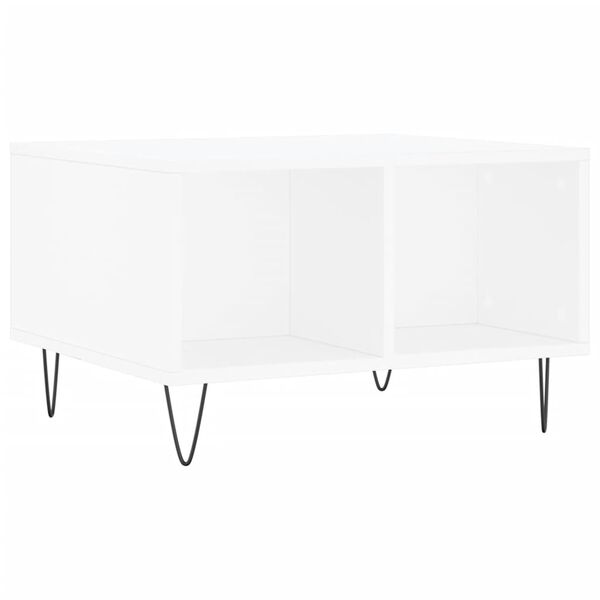 vidaXL Mesa de centro madera contrachapada blanco 60x50x36,5 cm