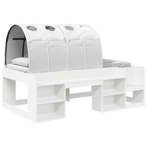 vidaXL Cama con t&uacute;nel con estante 3 uds. Blanco Madera de ingenier&iacute;a