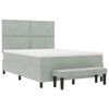 vidaXL Cama tipo Box Spring Gris Claro 140 x 190 cm Terciopelo
