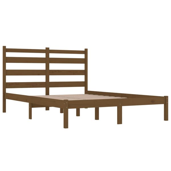 vidaXL Estructura de cama madera maciza de pino marrón miel 200x200 cm