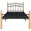 vidaXL Estructura cama sin colchón metal madera roble negro 100x200 cm