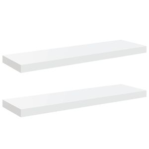 vidaXL Estante flotante de pared 2 uds MDF blanco brillo 80x23,5x3,8cm