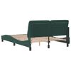 vidaXL Estructura de cama con LED sin colch&oacute;n terciopelo verde oscuro 140x200 cm