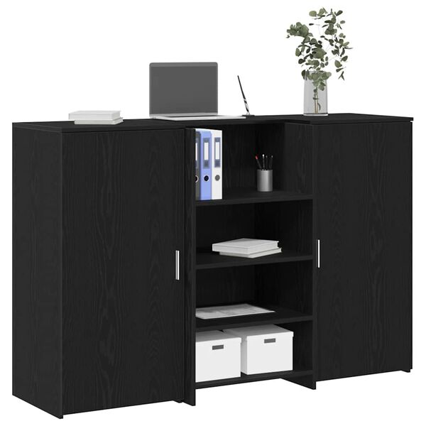 vidaXL Mostrador de recepci&oacute;n roble negro 155x50x103,5 cm