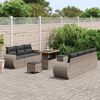 vidaXL Conjunto de sof&aacute; de jard&iacute;n 10 pcs Gris rat&aacute;n sint&eacute;tico