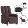 vidaXL Sill&oacute;n reclinable de masaje el&eacute;ctrico tela marr&oacute;n oscuro