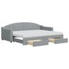 vidaXL Sof&aacute; cama nido con cajones tela gris claro 80x200 cm