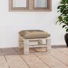 vidaXL Otomana de palets para jard&iacute;n con coj&iacute;n beige madera de pino