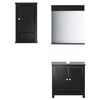 vidaXL Juego de muebles de ba&ntilde;o BERG 3 pzas madera maciza pino negro