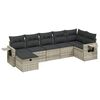 vidaXL Set de sof&aacute;s de jard&iacute;n 7 pzas con cojines rat&aacute;n PE gris claro