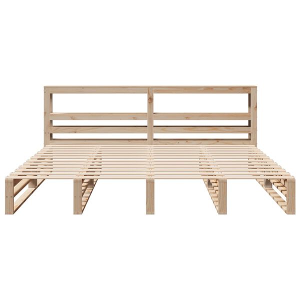 vidaXL Estructura de cama sin colch&oacute;n madera maciza de pino 200x200 cm