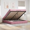 vidaXL Estructura cama otomana con colch&oacute;n terciopelo rosa 180x200 cm